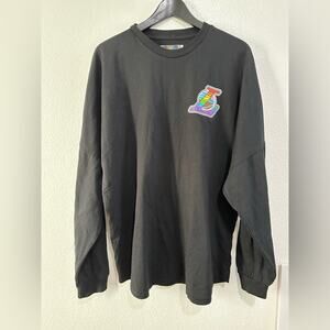 Los Angeles Lakers Pride Shirt Long Sleeve XL Pride Night Black Ring Spun Cotton